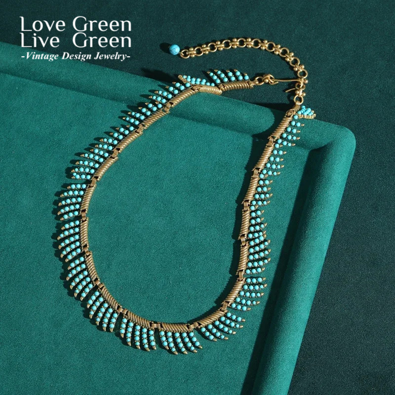 Women'S Accessories Trends 2026 - Bohemian Jewelry Vintage Blue Beads Necklace
