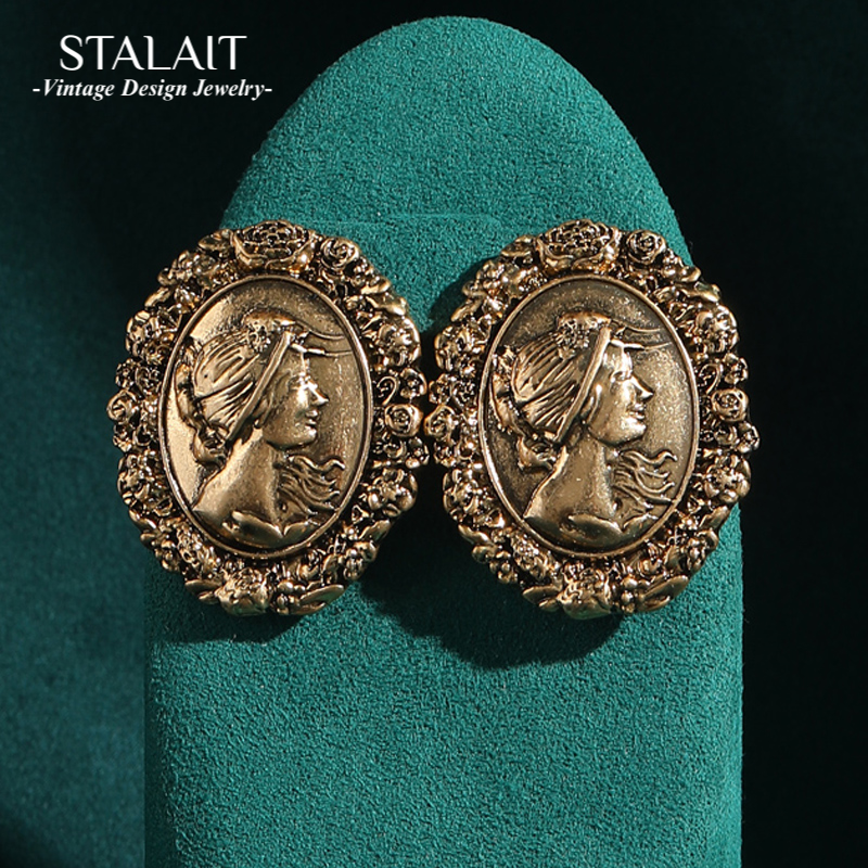 Women'S Accessories Trends 2026 - Vintage Antique Beauty Head Portrait Stud