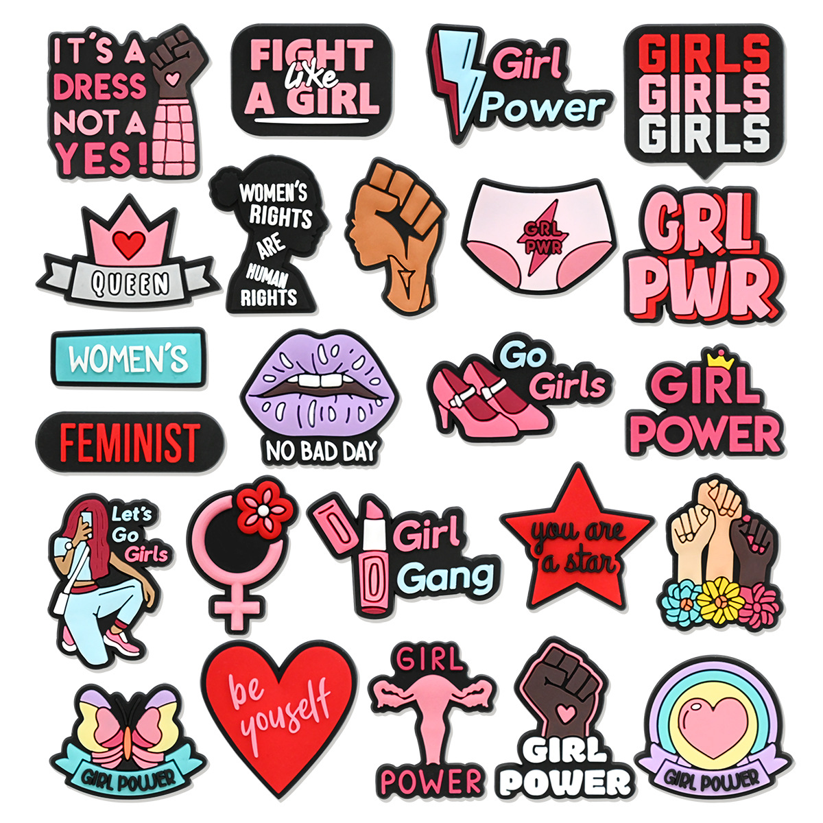 Women'S Accessories Crocs - Cute Pink Power Shoe Charms Decoration