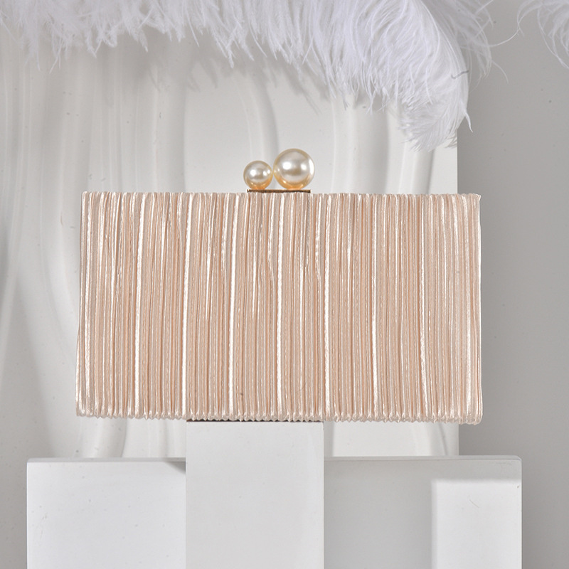 Women'S Accessories Purse - Pure Color Shimmering Fabric Clutch Bag