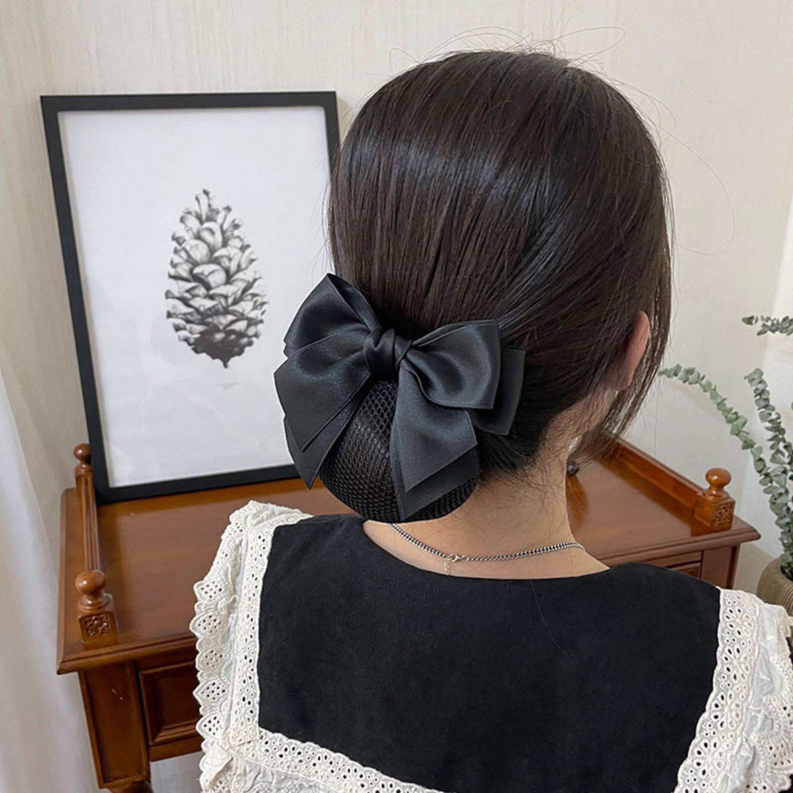 1PC Elegant Bow Hair Net for P - Women'S Work Accessories บทวิจารณ์และราคา