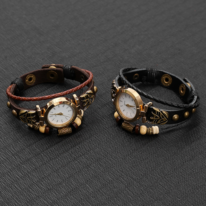 Vintage Leather Quartz Watch H - Women Accessories Pk บทวิจารณ์และราคา