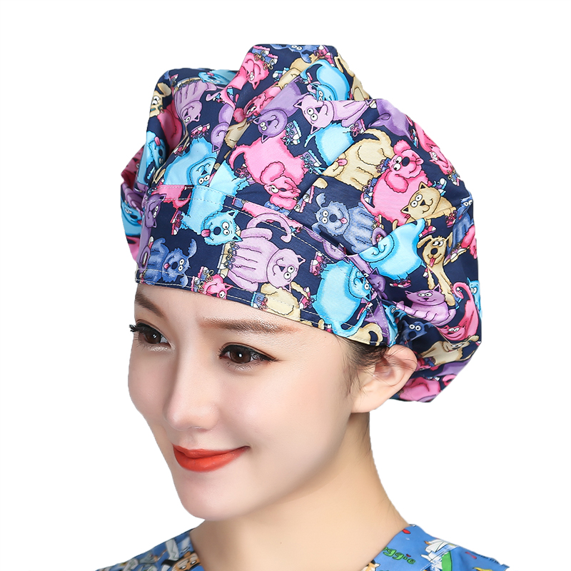 Bouffant Scrubs Hats Cartoon P - Women'S Work Accessories บทวิจารณ์และราคา