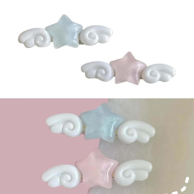 New Jelly Pink Star Wings Hair - Women Accessories Pk บทวิจารณ์และราคา