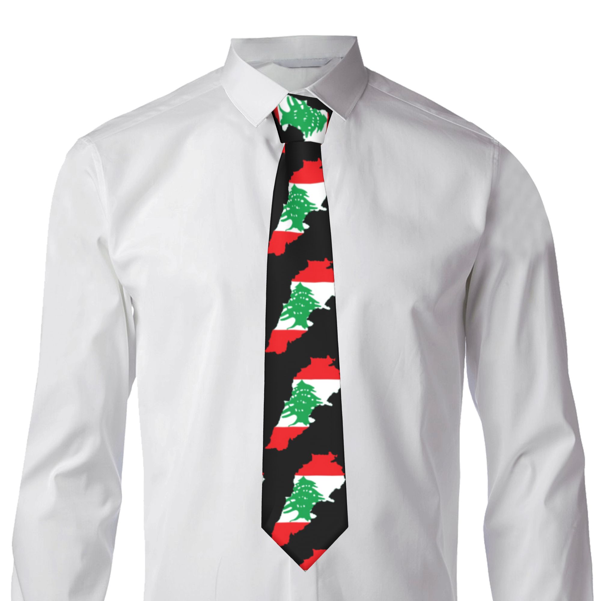 Lebanon Flag Map  Tie  Custom  - Women Accessories Lebanon บทวิจารณ์และราคา