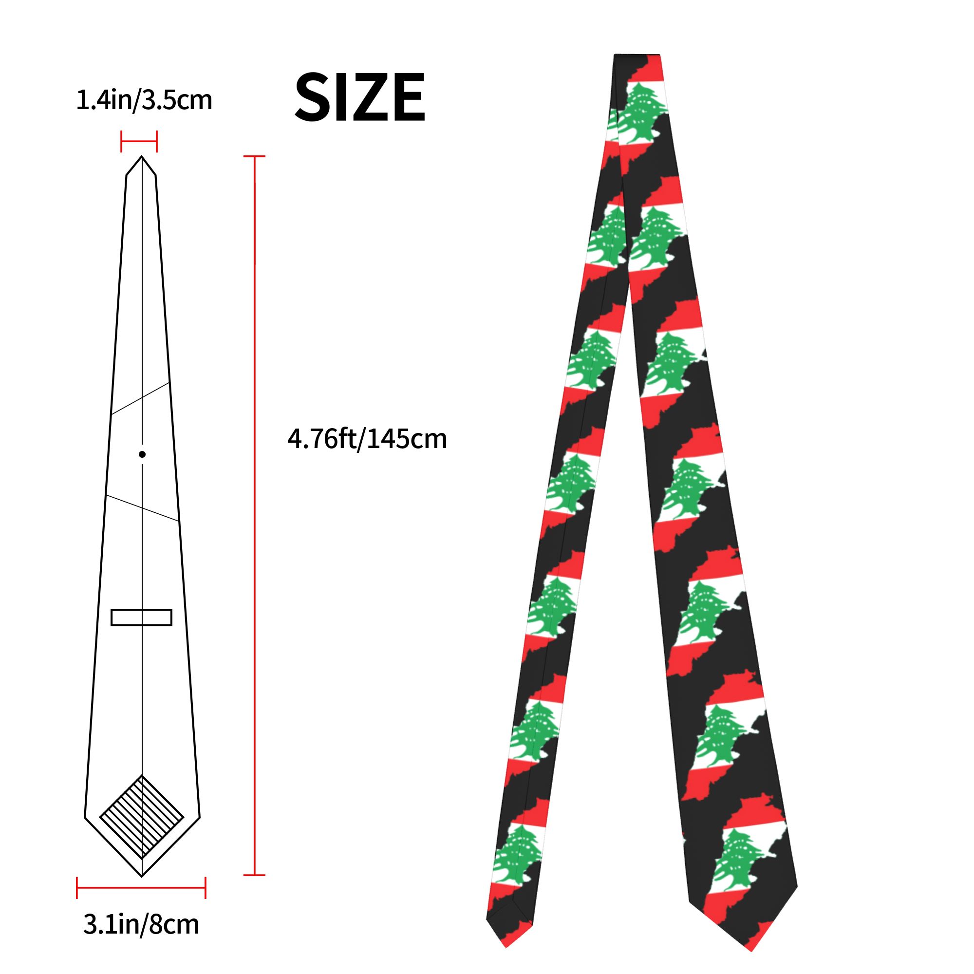 Lebanon Flag Map  Tie  Custom  - Women Accessories Lebanon บทวิจารณ์และราคา
