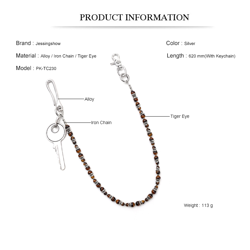 Hip Hop Punk Tiger Eye Beaded  - Women Accessories Pk บทวิจารณ์และราคา
