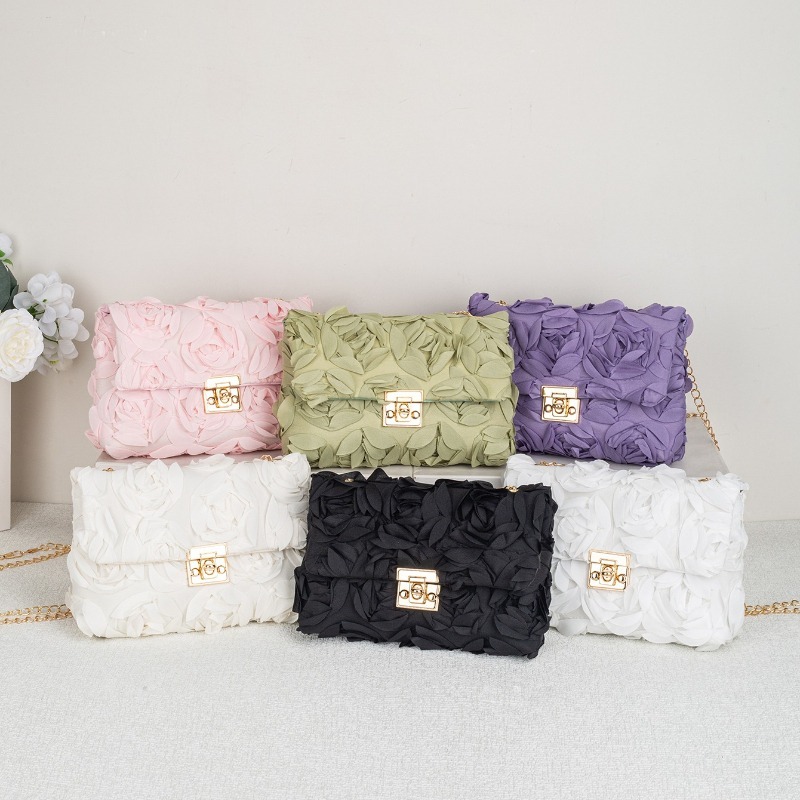 3D Rose Floral Satin Evening B - Women'S Accessories Purse บทวิจารณ์และราคา