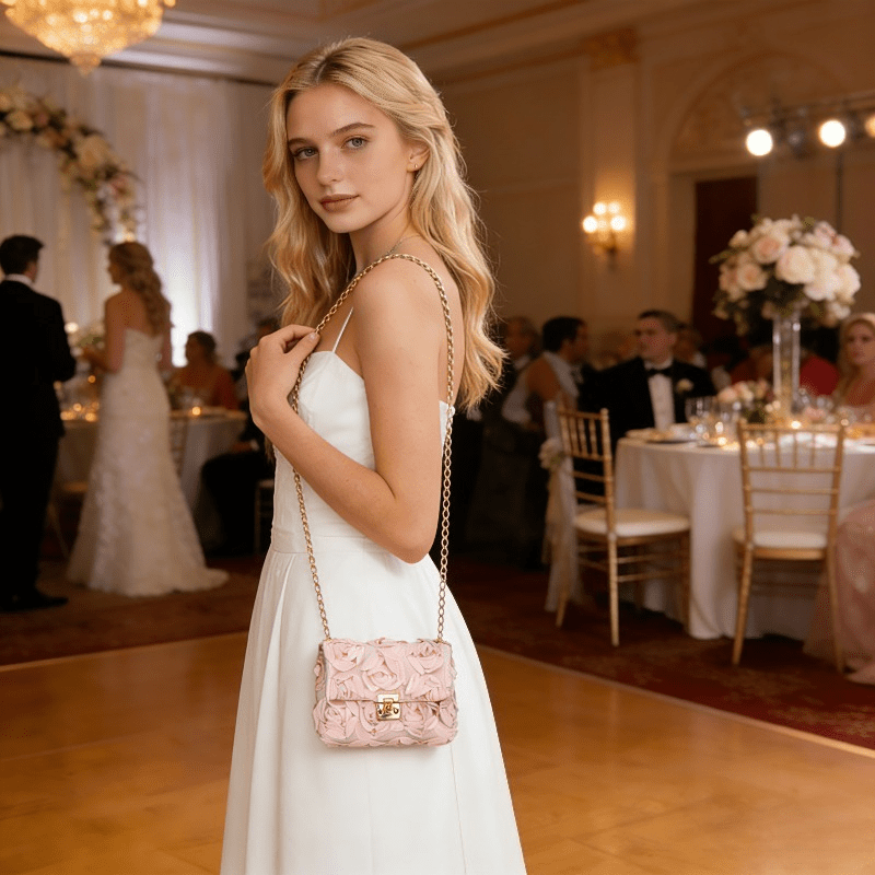 3D Rose Floral Satin Evening B - Women'S Accessories Purse บทวิจารณ์และราคา