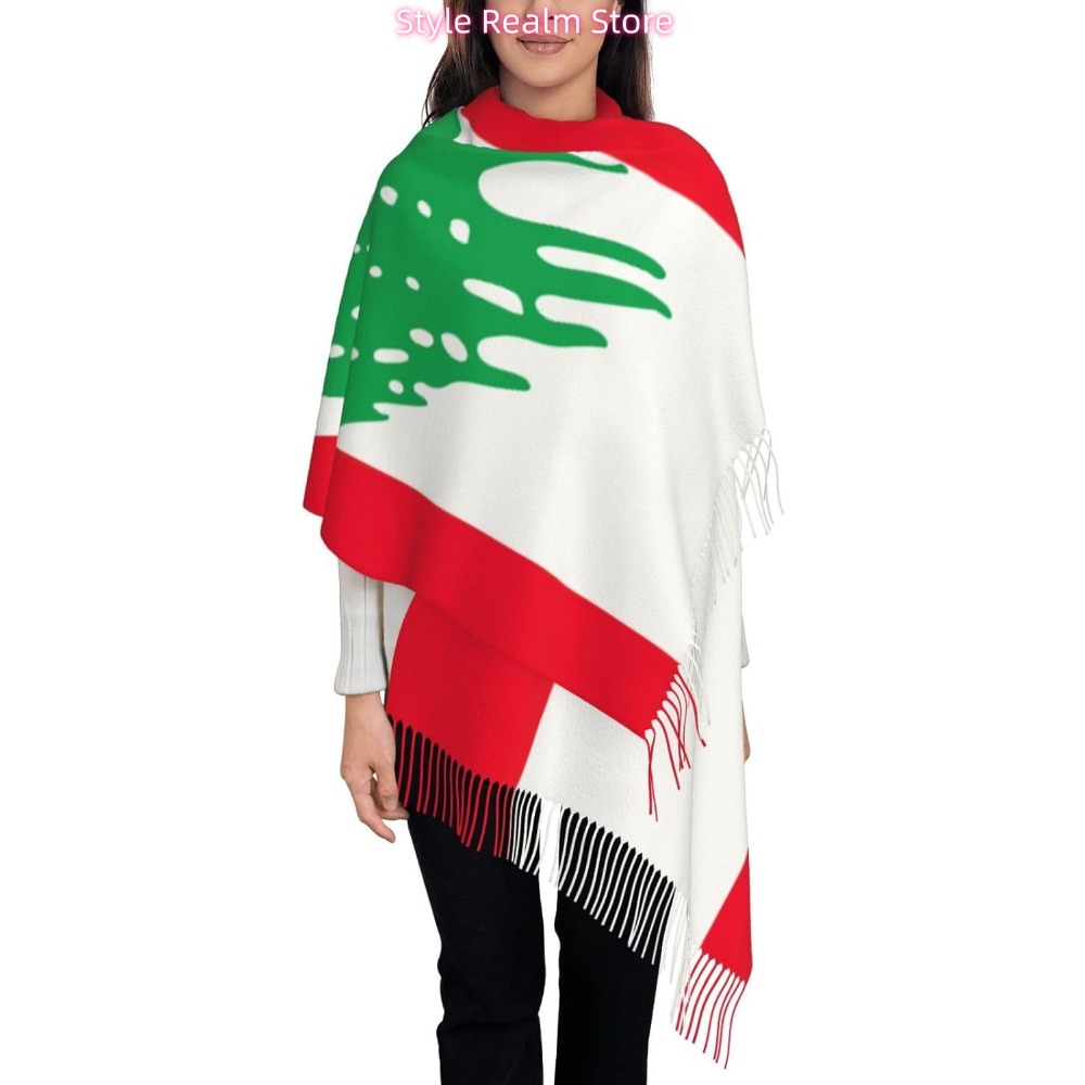 Flag Of Lebanon Print Polyeste - Women Accessories Lebanon บทวิจารณ์และราคา
