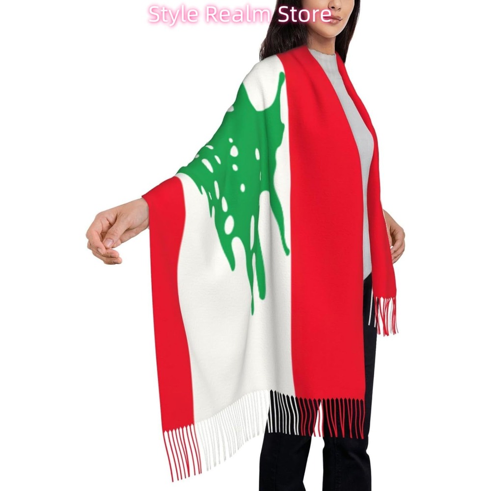 Flag Of Lebanon Print Polyeste - Women Accessories Lebanon บทวิจารณ์และราคา