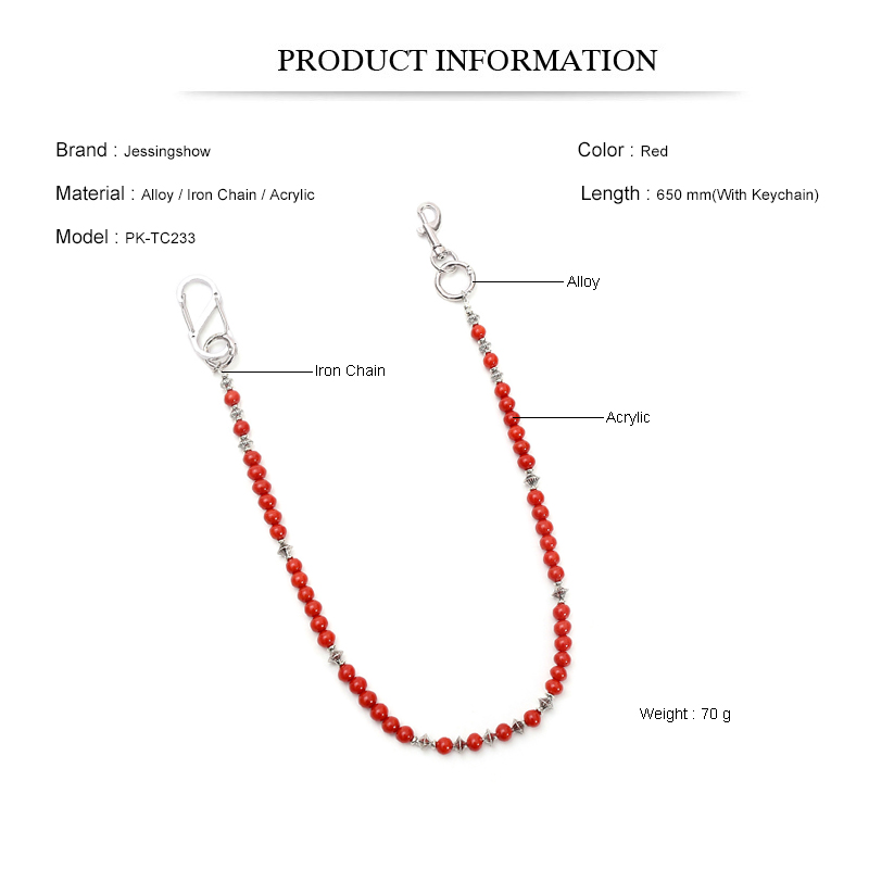 Hip Hop Punk Jean Chain Red Be - Women Accessories Pk บทวิจารณ์และราคา