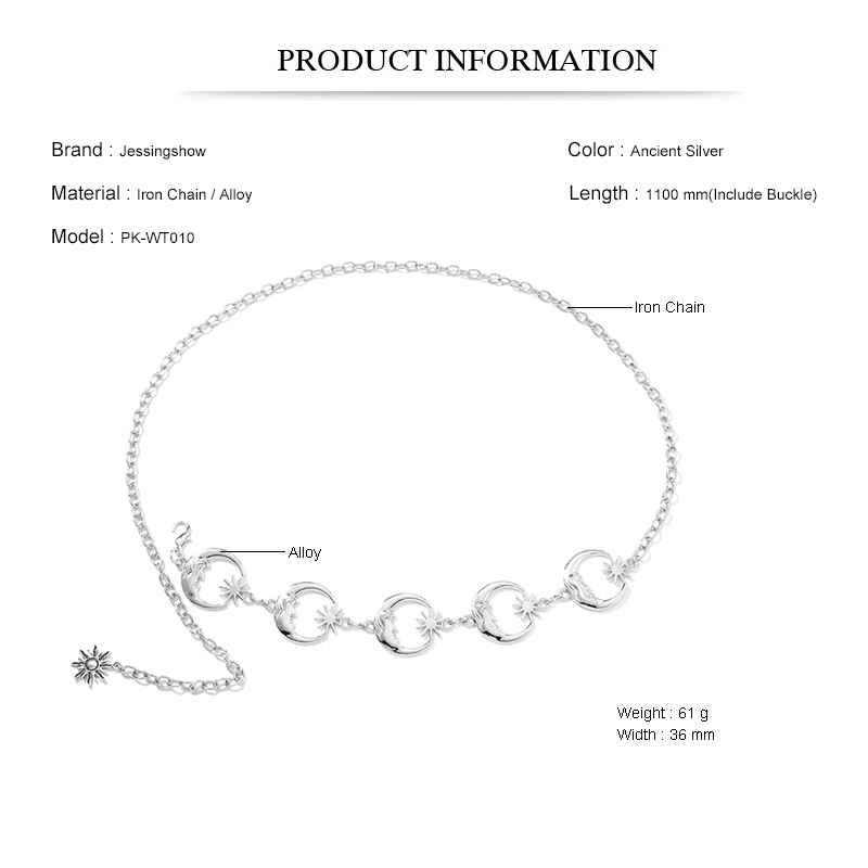 Alloy Silver Moon Waist Chain  - Women Accessories Pk บทวิจารณ์และราคา