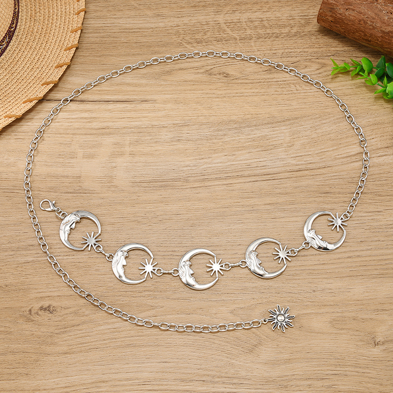 Alloy Silver Moon Waist Chain  - Women Accessories Pk บทวิจารณ์และราคา