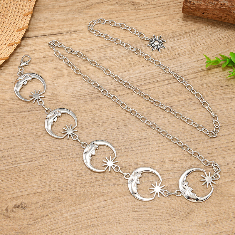 Alloy Silver Moon Waist Chain  - Women Accessories Pk บทวิจารณ์และราคา