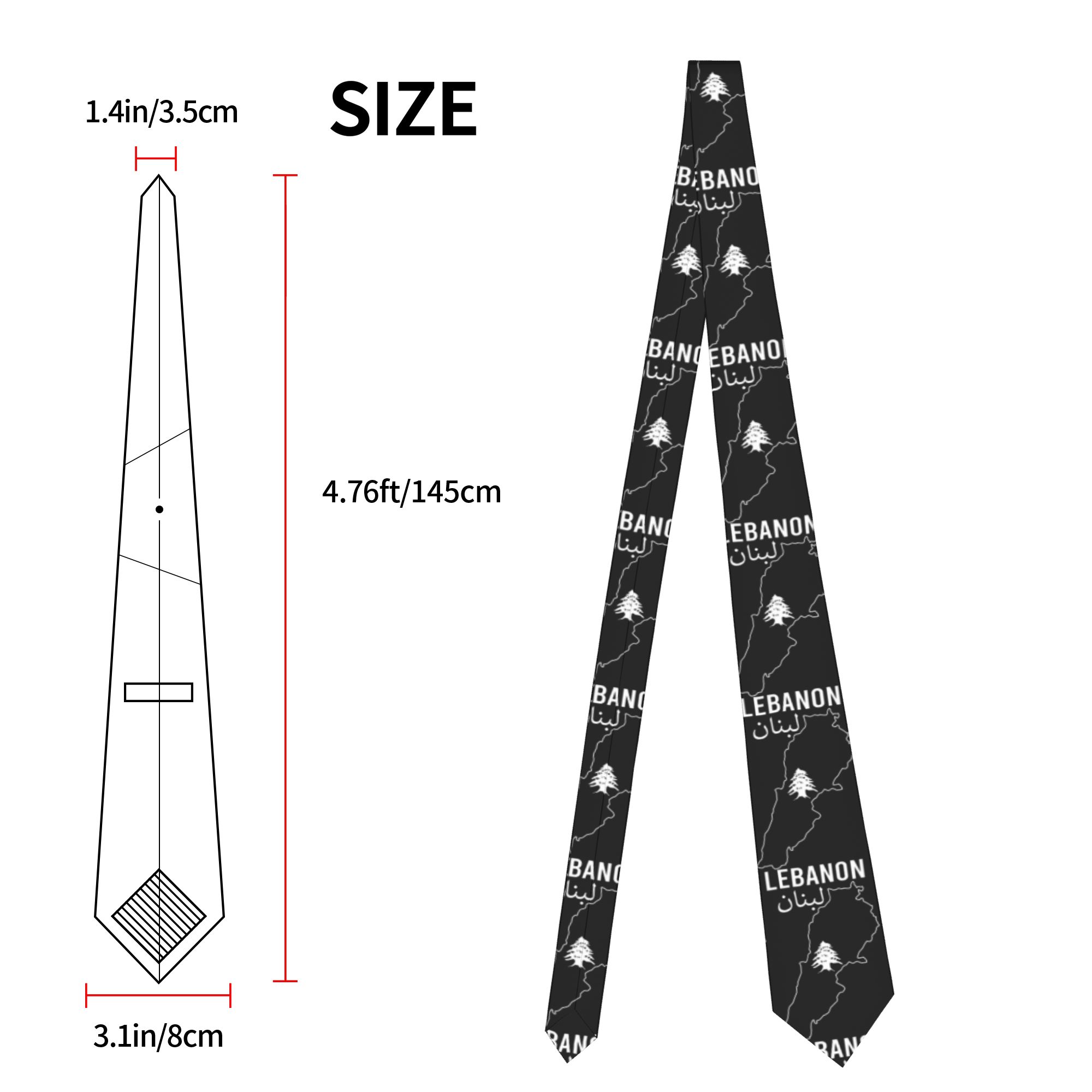 Lebanon Flag Map Beirut Tie Ce - Women Accessories Lebanon บทวิจารณ์และราคา