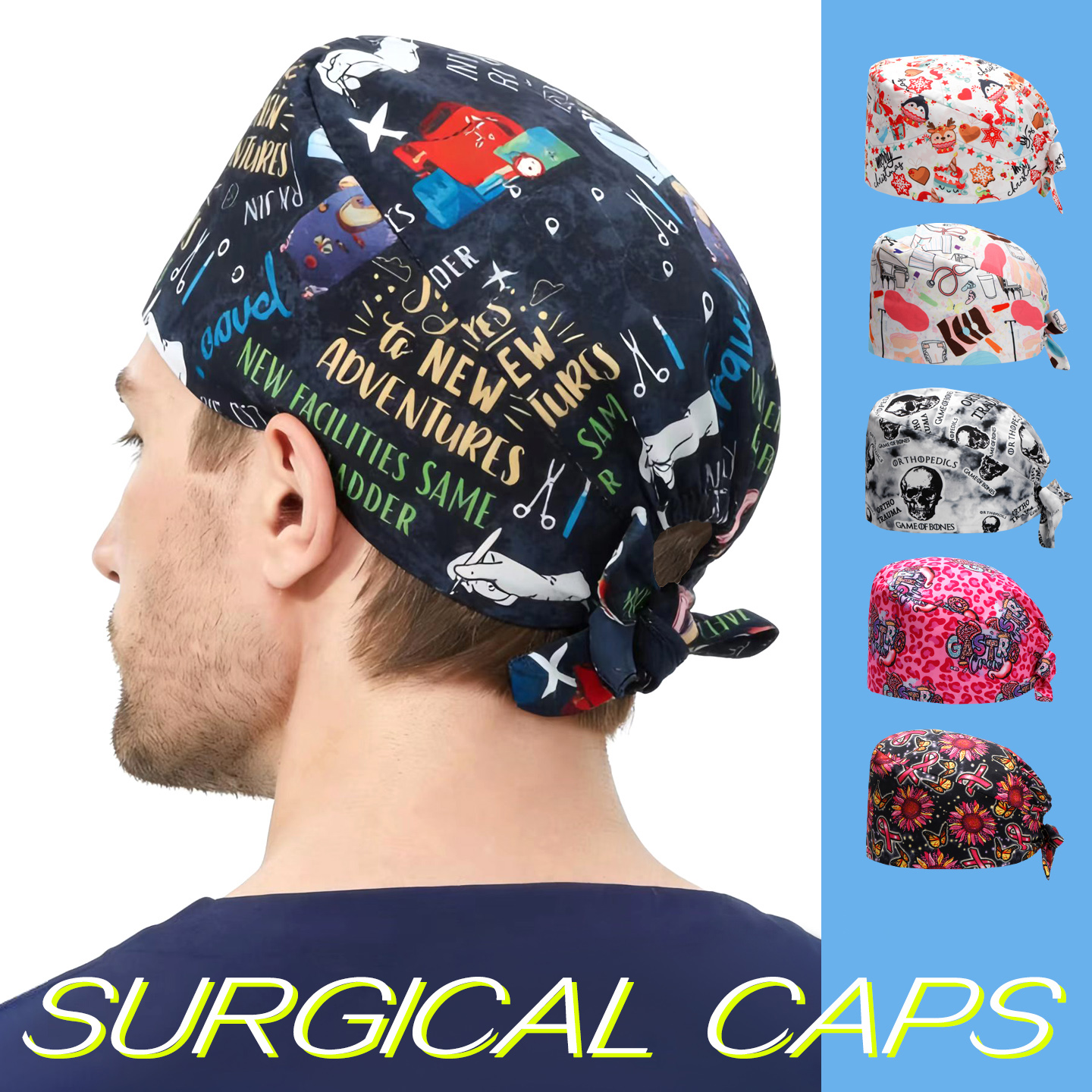 Cartoon Printing Surgical Caps - Women'S Work Accessories บทวิจารณ์และราคา