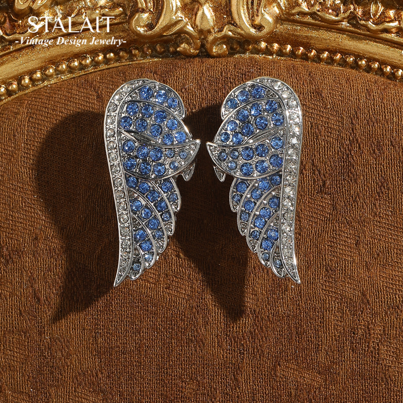 Vintage Angel Wing Blue Earrin - Women'S Accessories Trends 2026 บทวิจารณ์และราคา