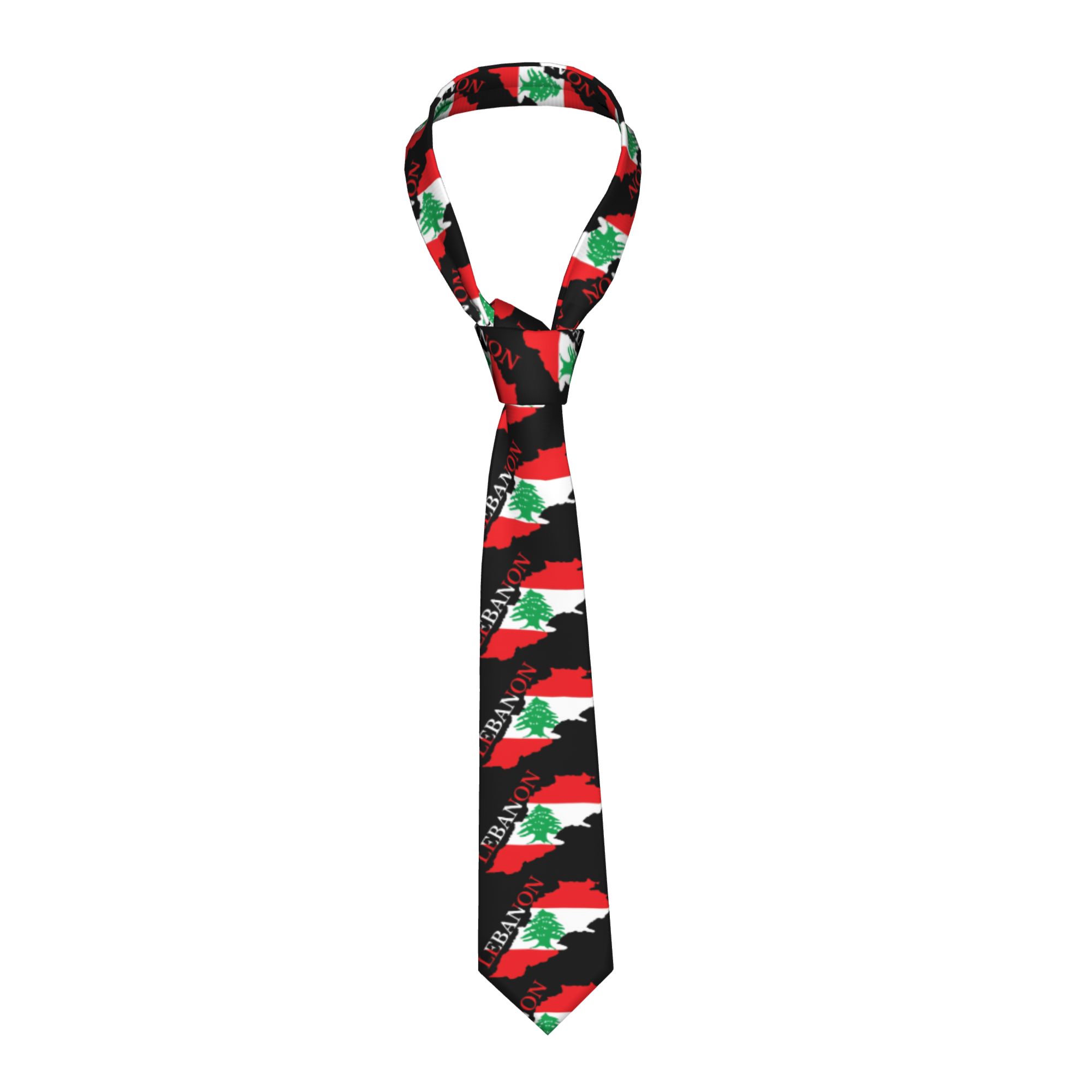 Lebanon Flag Map  Tie  Cosplay - Women Accessories Lebanon บทวิจารณ์และราคา
