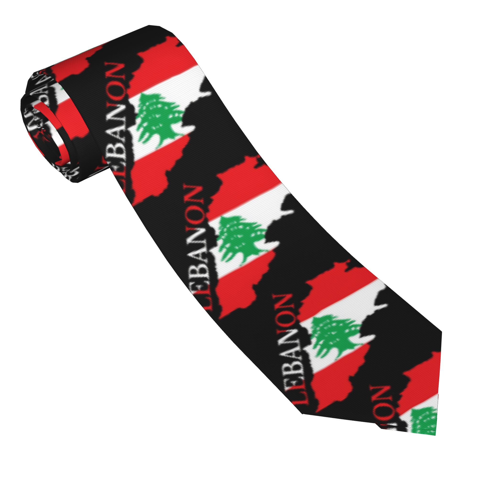 Lebanon Flag Map  Tie  Cosplay - Women Accessories Lebanon บทวิจารณ์และราคา